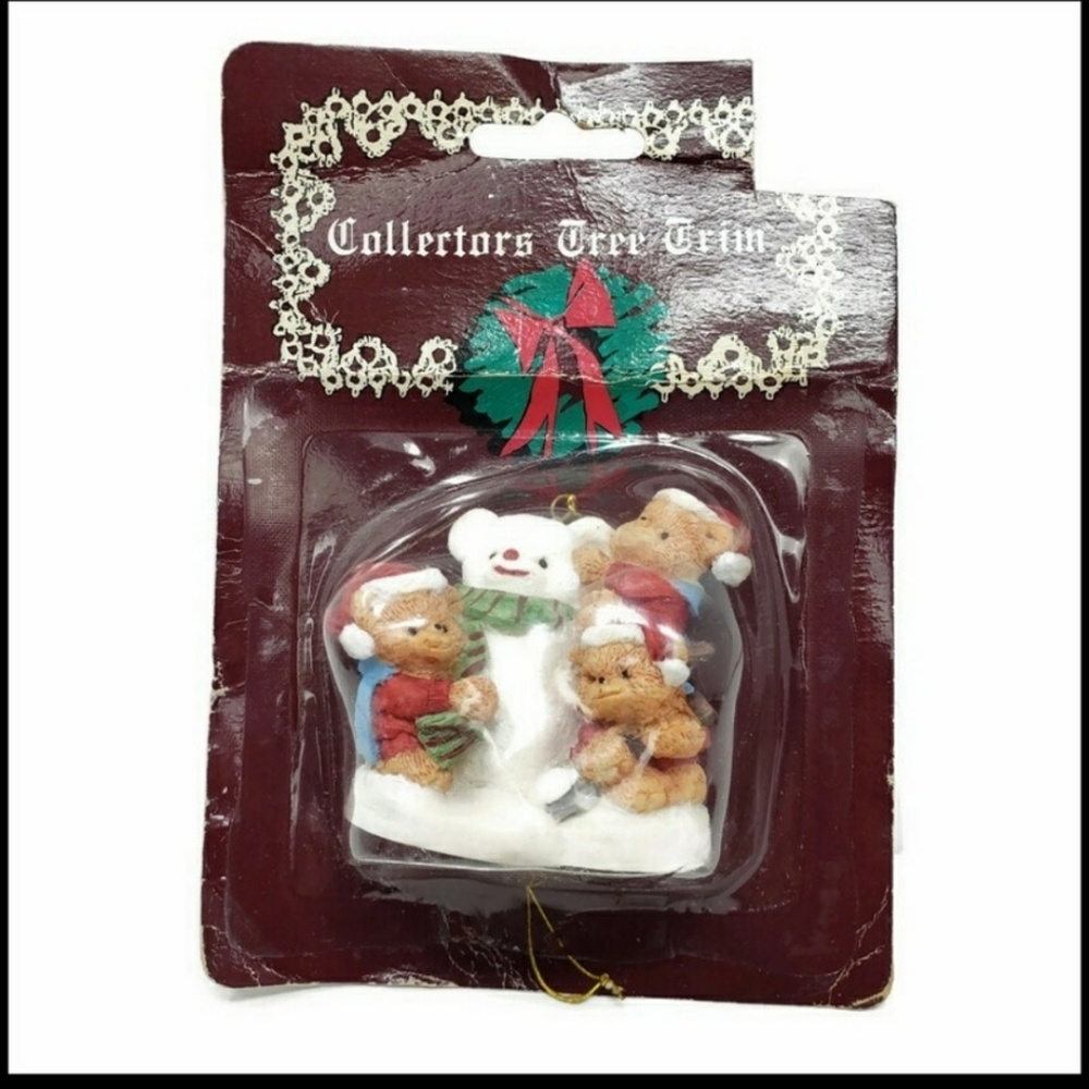 Vintage Christmas Tree Trim Bear Ornament